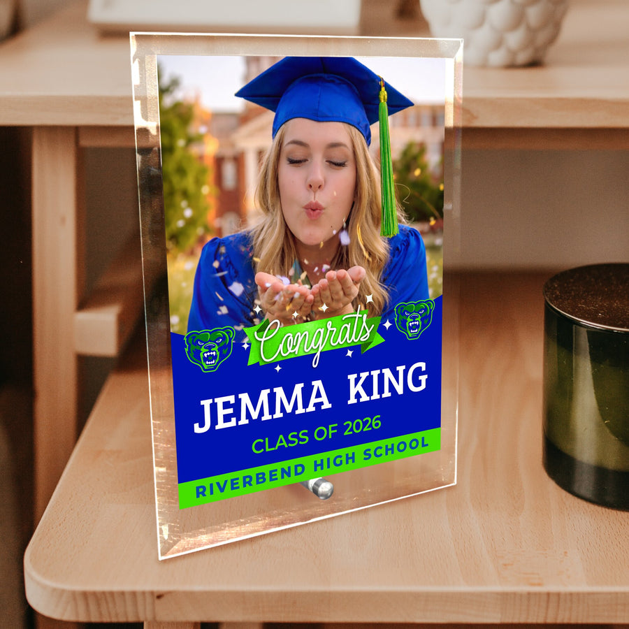 Riverbend High School Glass Plaque Design 6