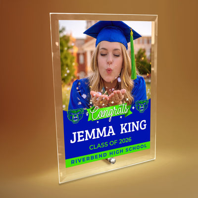 Riverbend High School Glass Plaque Design 6
