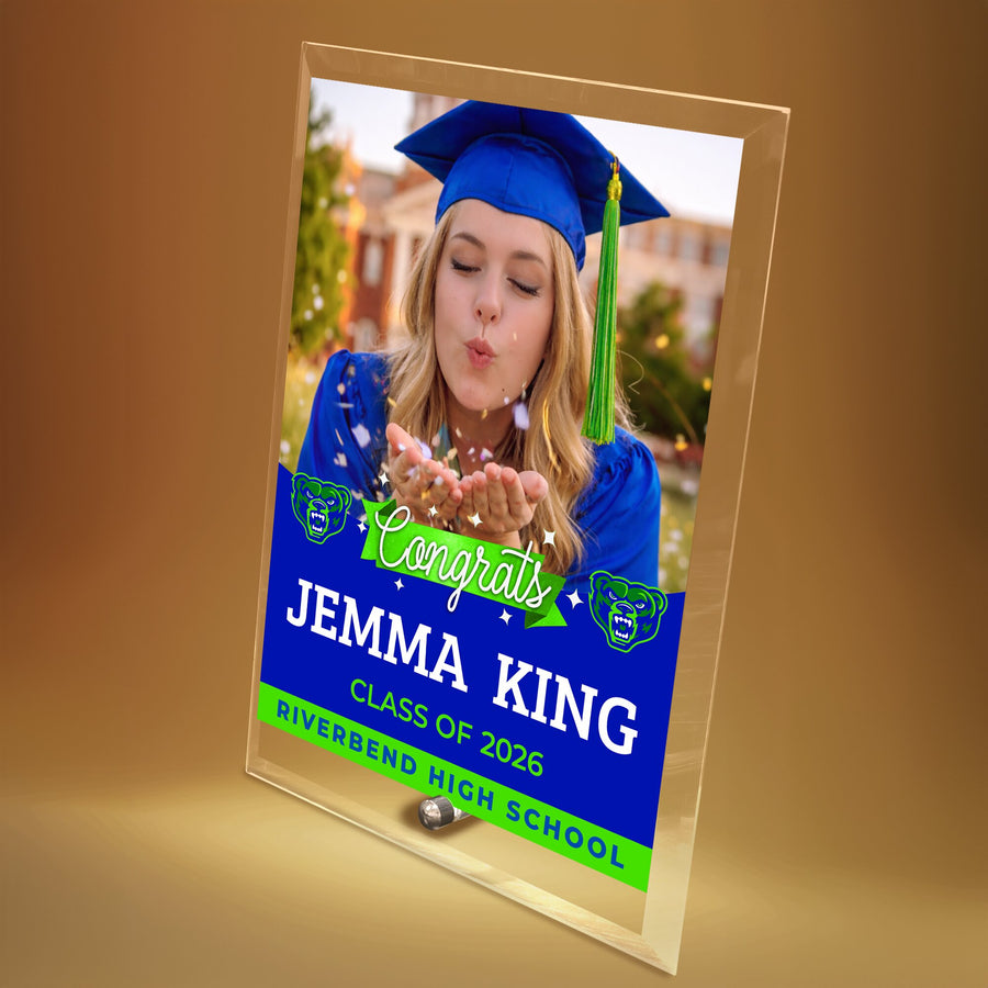 Riverbend High School Glass Plaque Design 6