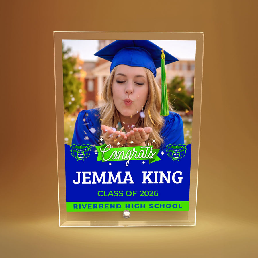 Riverbend High School Glass Plaque Design 6