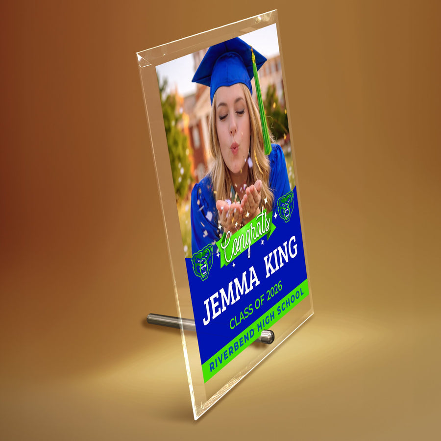 Riverbend High School Glass Plaque Design 6