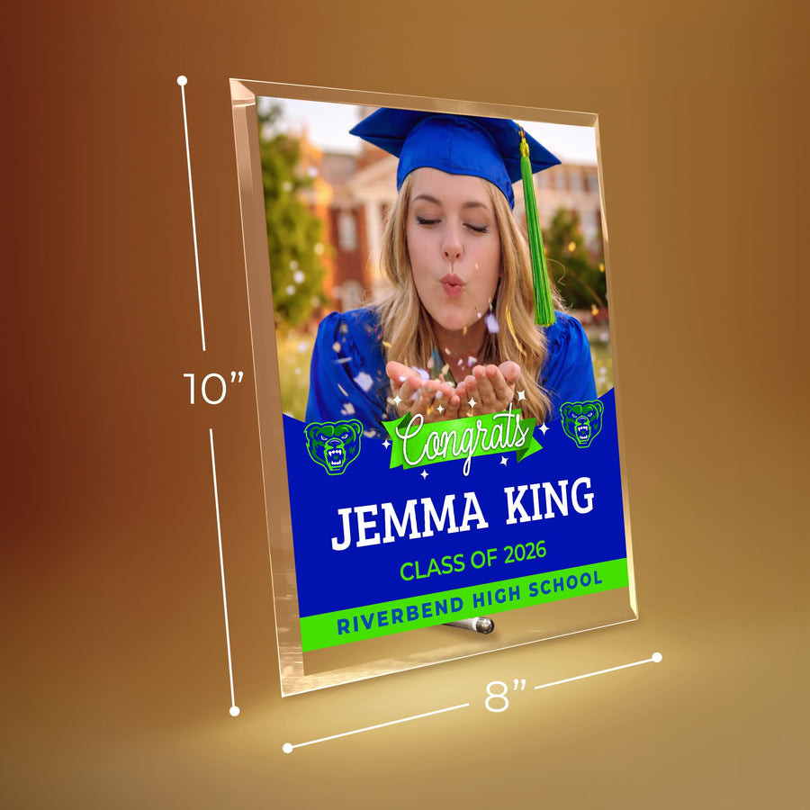 Riverbend High School Glass Plaque Design 6