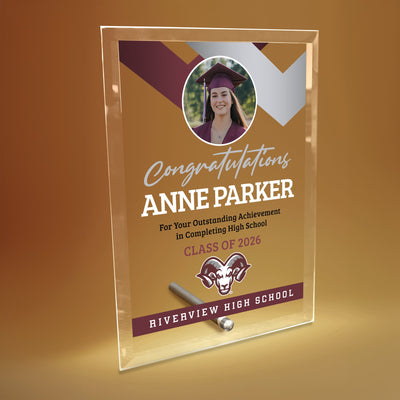 Riverview High School Glass Plaque Design 1