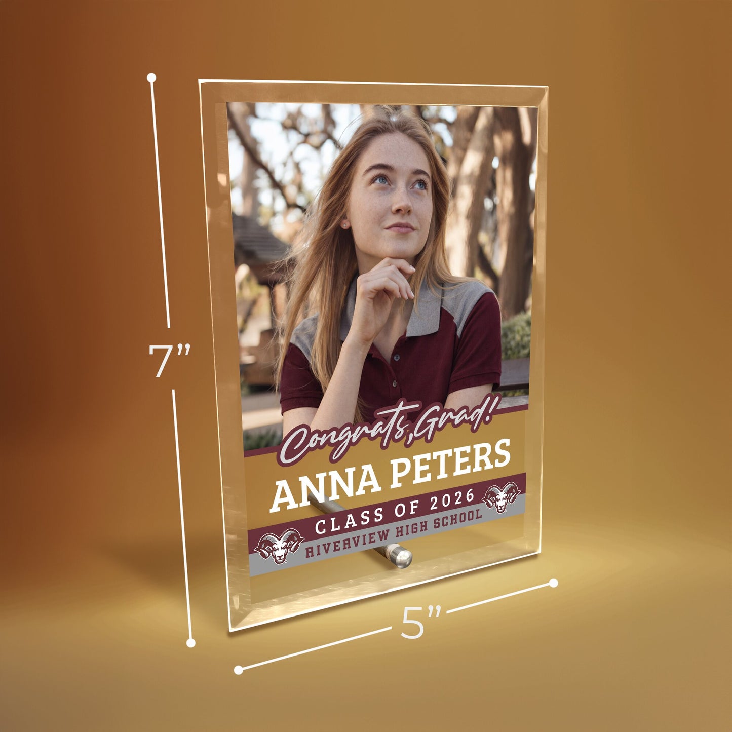 Riverview High School Glass Plaque Design 2