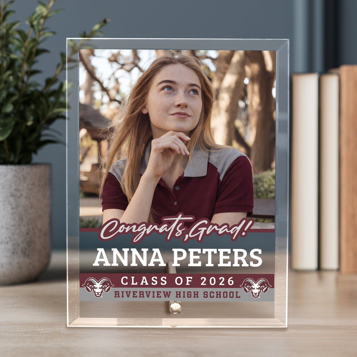 Riverview High School Glass Plaque Design 2