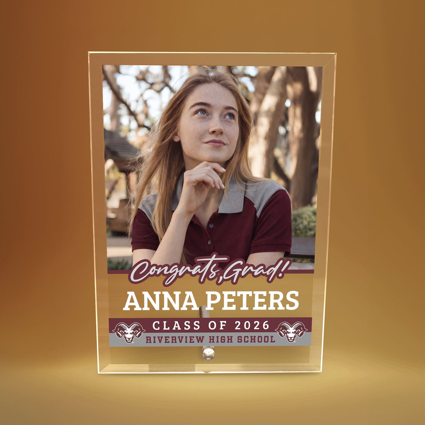 Riverview High School Glass Plaque Design 2