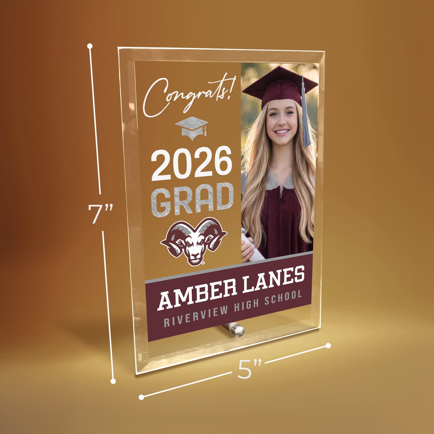 Riverview High School Glass Plaque Design 4