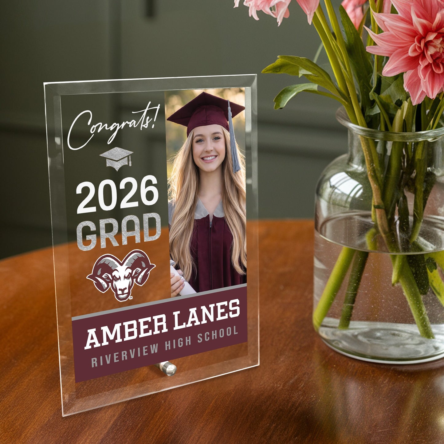 Riverview High School Glass Plaque Design 4