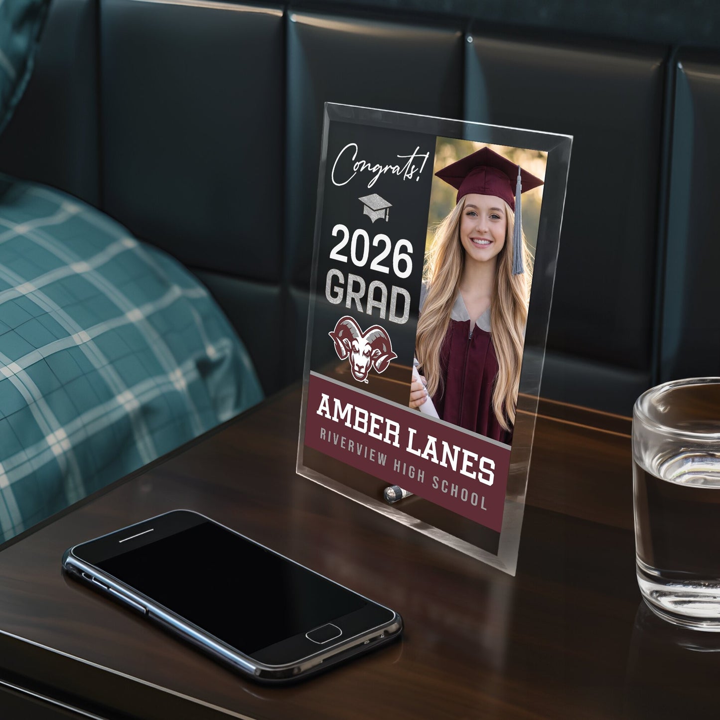 Riverview High School Glass Plaque Design 4