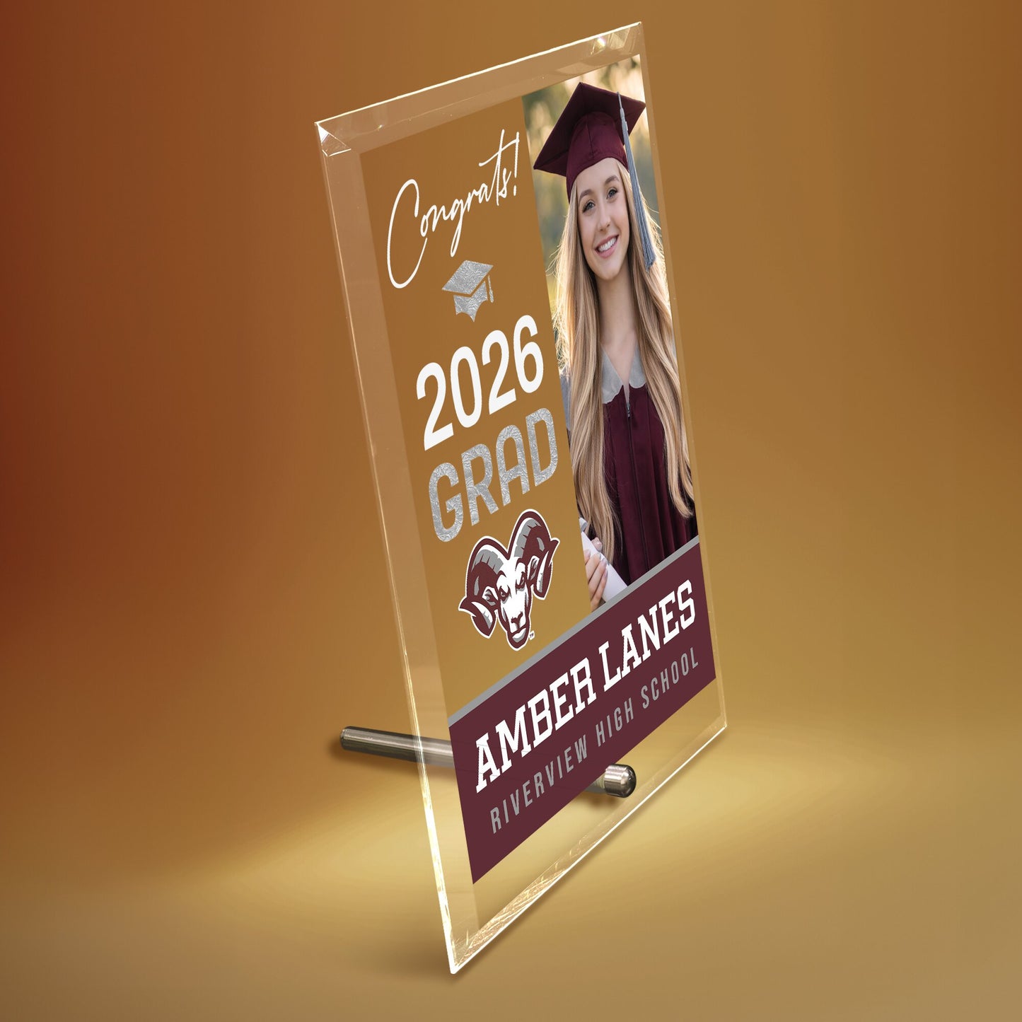 Riverview High School Glass Plaque Design 4