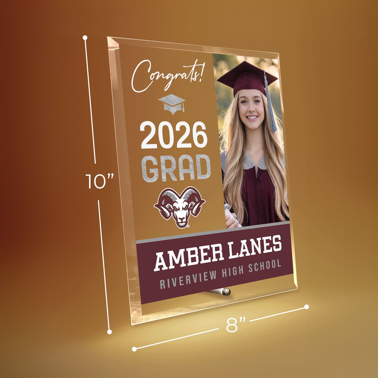 Riverview High School Glass Plaque Design 4