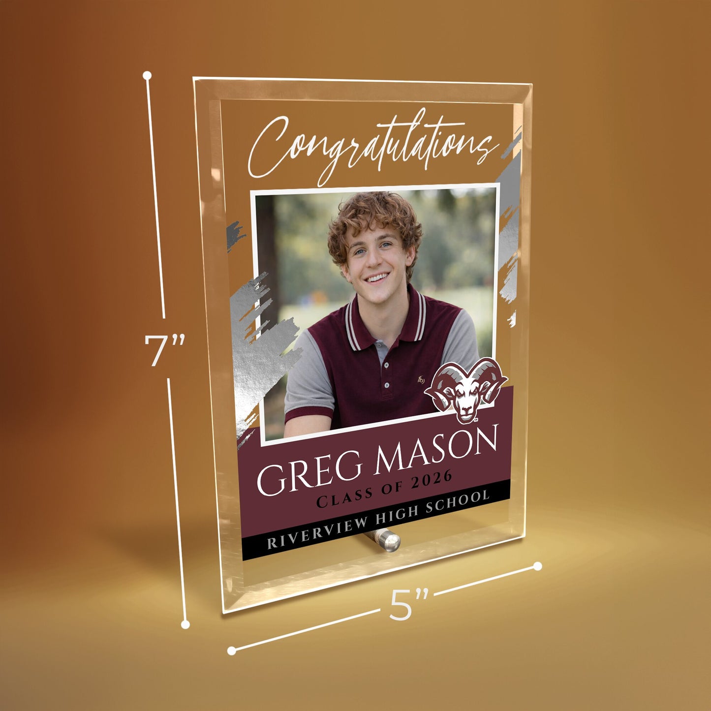 Riverview High School Glass Plaque Design 5