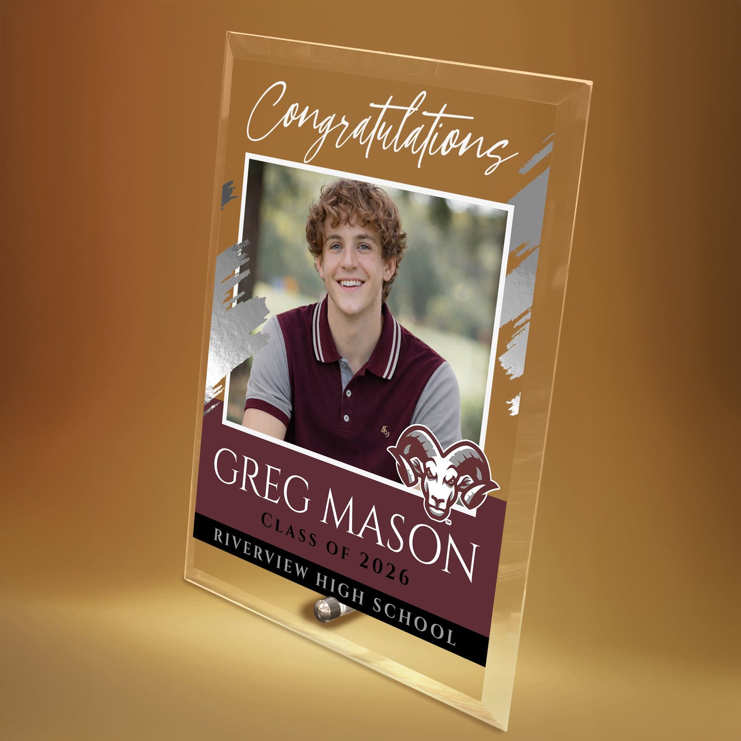 Riverview High School Glass Plaque Design 5