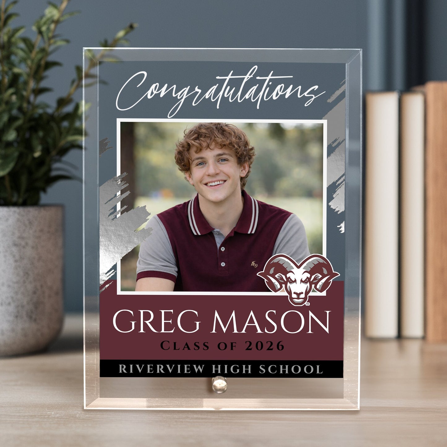 Riverview High School Glass Plaque Design 5