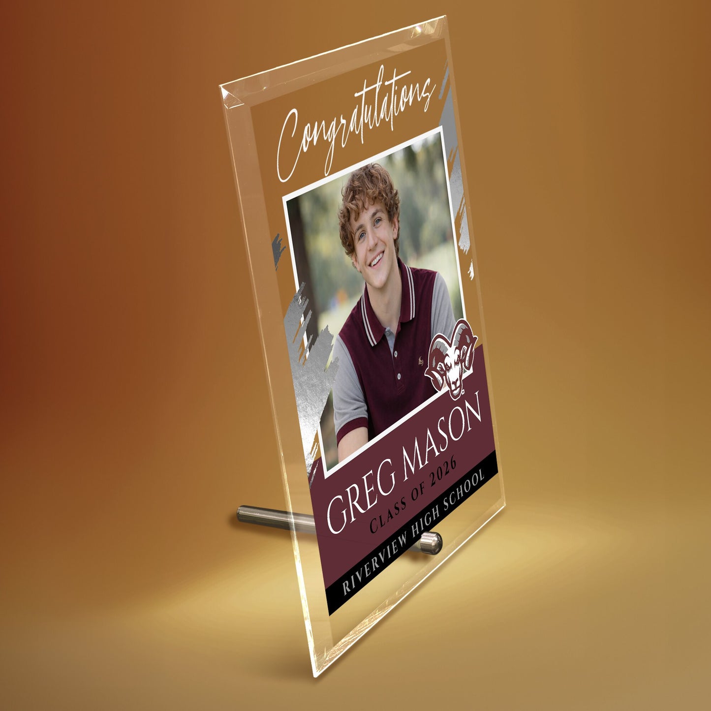 Riverview High School Glass Plaque Design 5