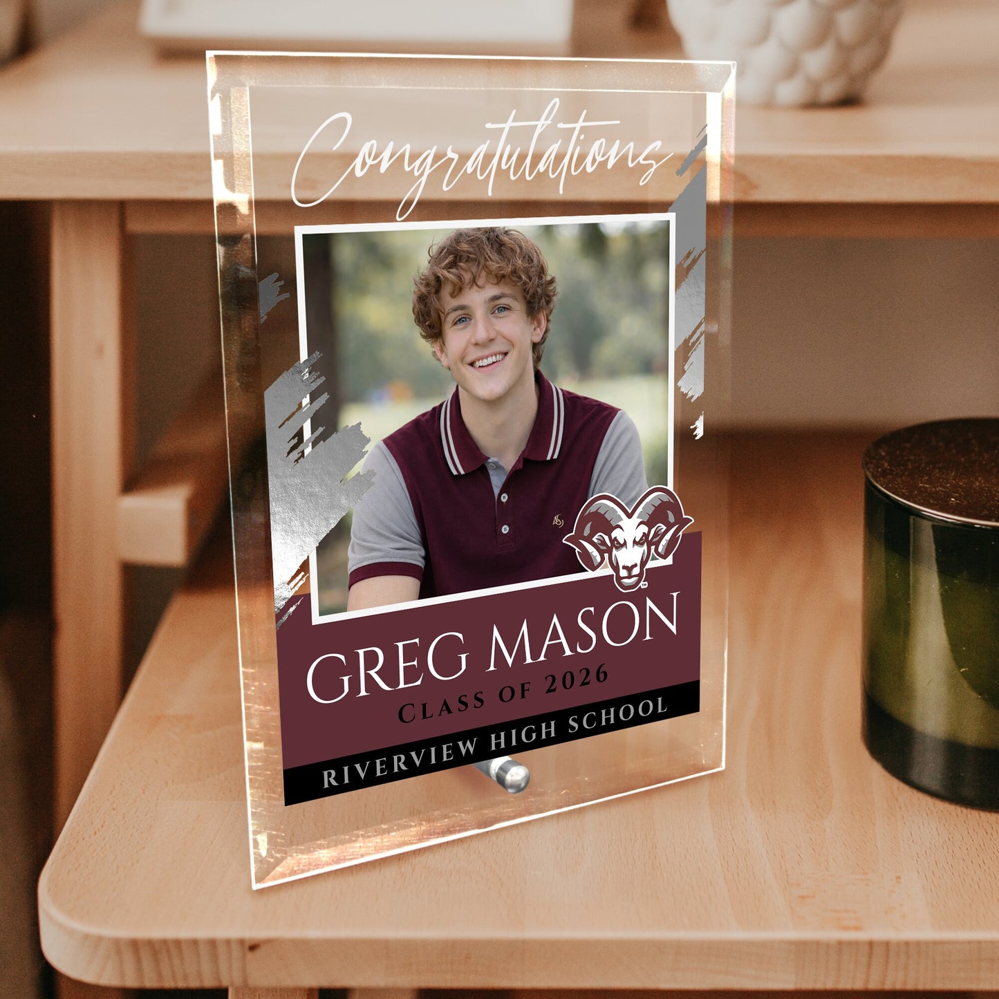Riverview High School Glass Plaque Design 5