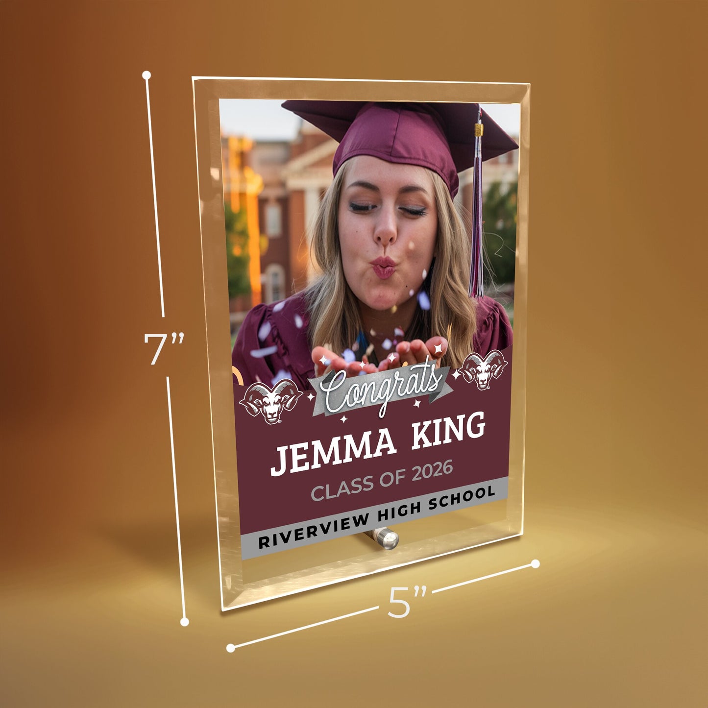Riverview High School Glass Plaque Design 6