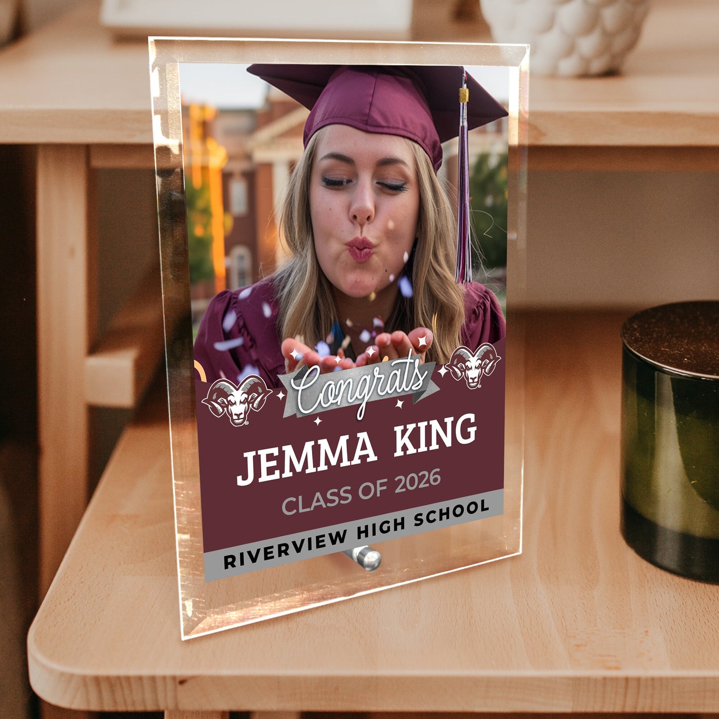Riverview High School Glass Plaque Design 6
