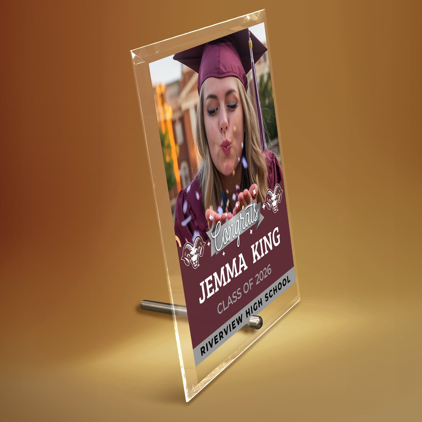 Riverview High School Glass Plaque Design 6