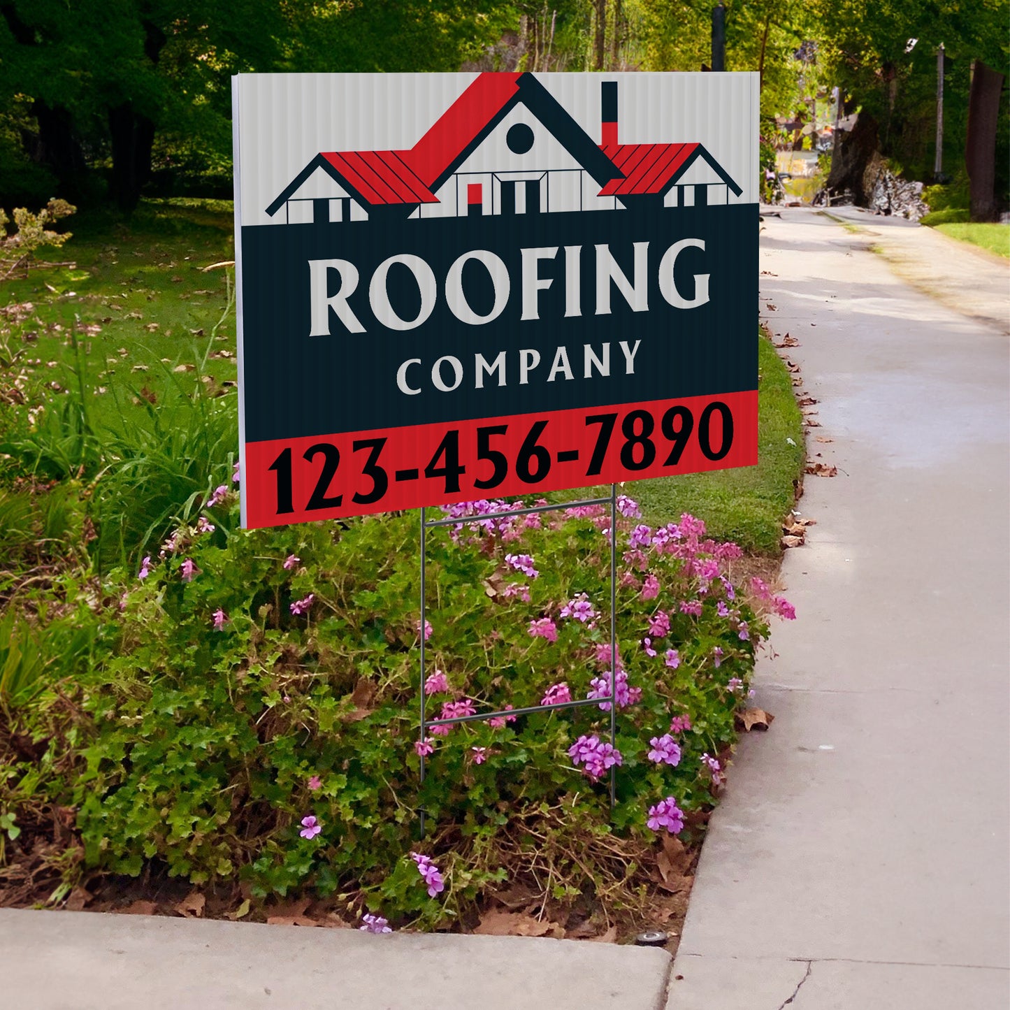 Roofing Services Yard Sign Design 2 -  BFS-RS-24x18-DS-D2-BFS-RS-24x18-SS-D2