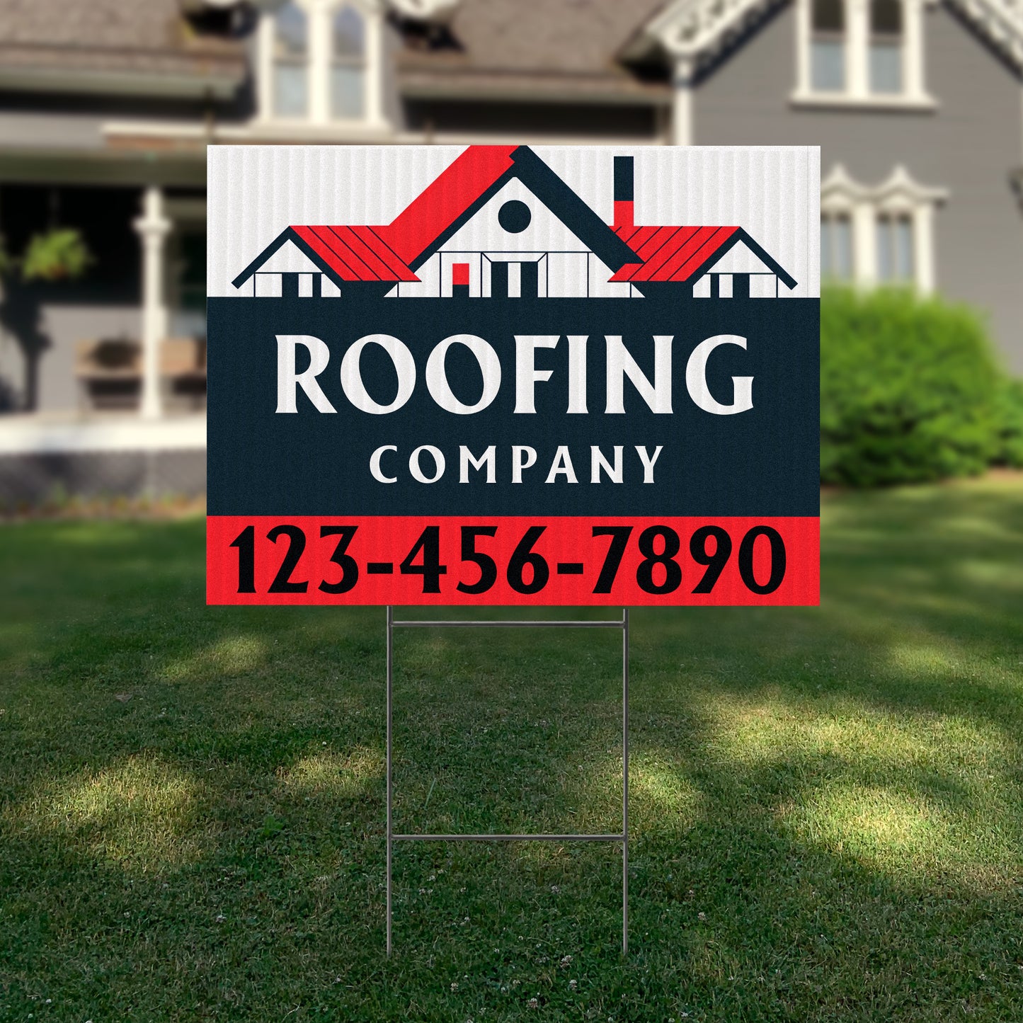 Roofing Services Yard Sign Design 2 -  BFS-RS-24x18-DS-D2-BFS-RS-24x18-SS-D2