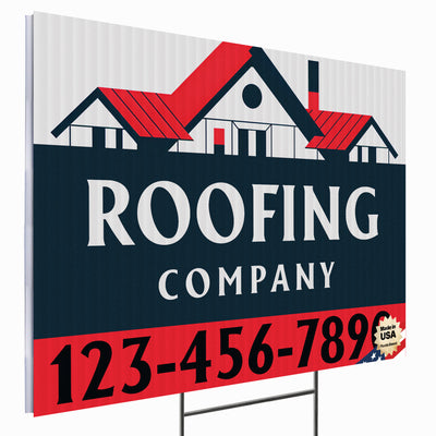 Roofing Services Yard Sign Design 2 -  BFS-RS-24x18-DS-D2-BFS-RS-24x18-SS-D2