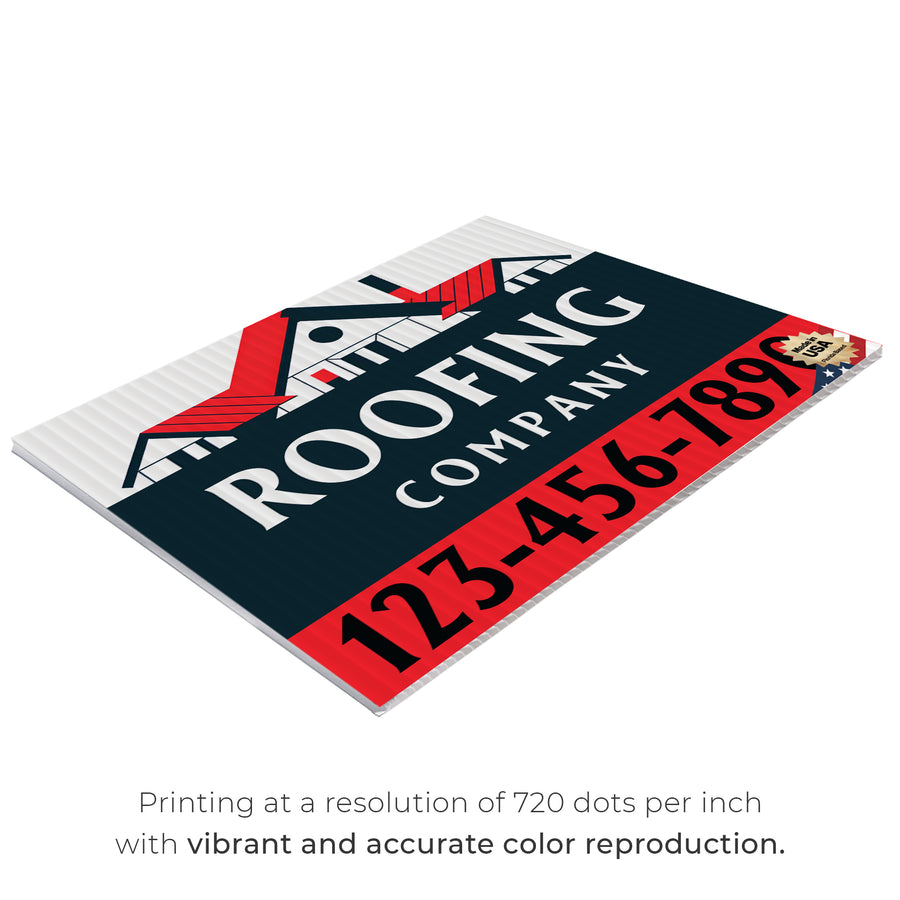 Roofing Services Yard Sign Design 2 -  BFS-RS-24x18-DS-D2-BFS-RS-24x18-SS-D2