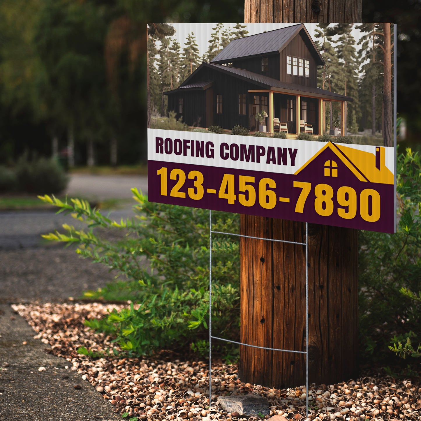 Roofing Services Yard Sign Design 3 -  BFS-RS-24x18-DS-D3-BFS-RS-24x18-SS-D3