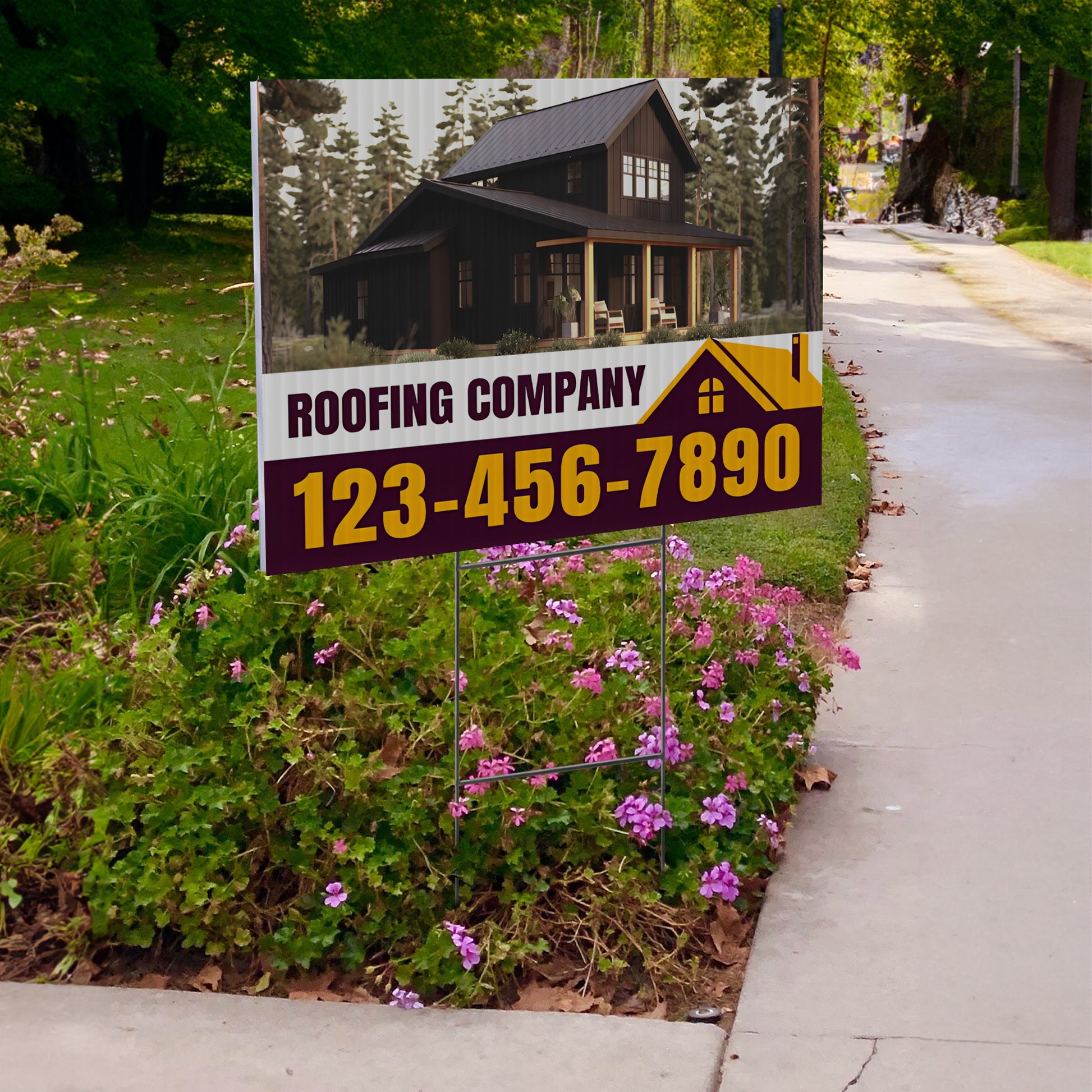 Roofing Services Yard Sign Design 3 -  BFS-RS-24x18-DS-D3-BFS-RS-24x18-SS-D3