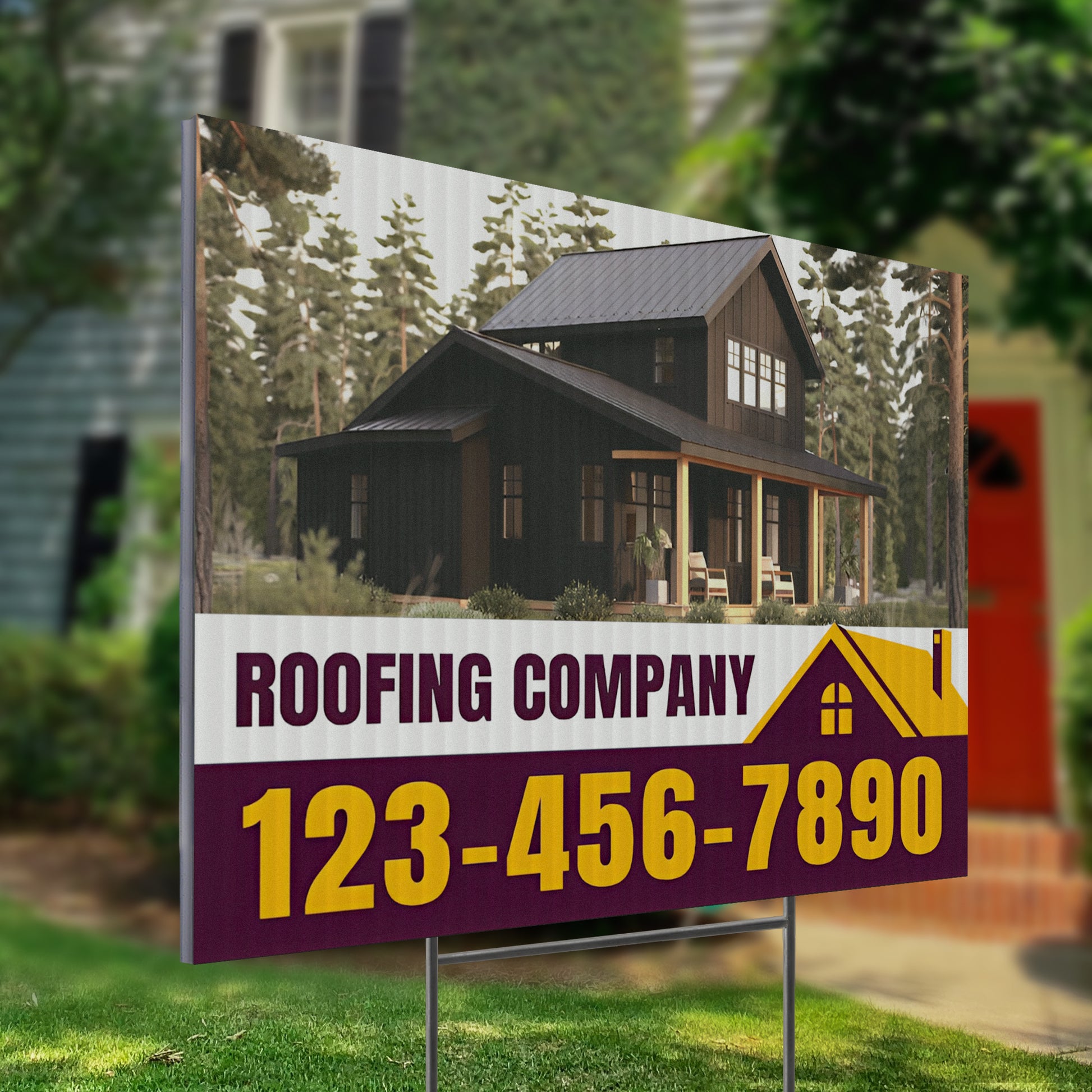Roofing Services Yard Sign Design 3 -  BFS-RS-24x18-DS-D3-BFS-RS-24x18-SS-D3