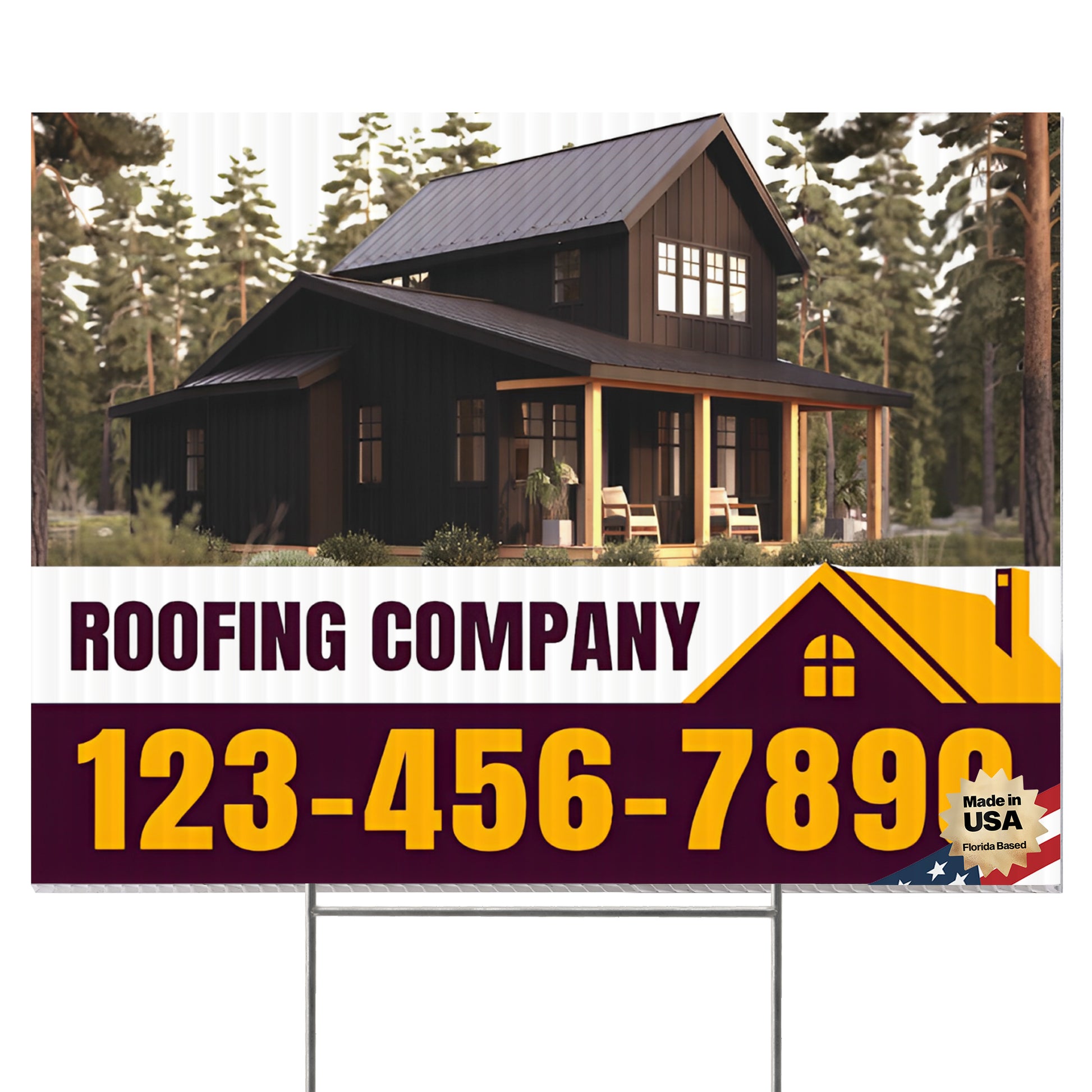 Roofing Services Yard Sign Design 3 -  BFS-RS-24x18-DS-D3-BFS-RS-24x18-SS-D3