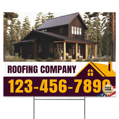 Roofing Services Yard Sign Design 3 -  BFS-RS-24x18-DS-D3-BFS-RS-24x18-SS-D3
