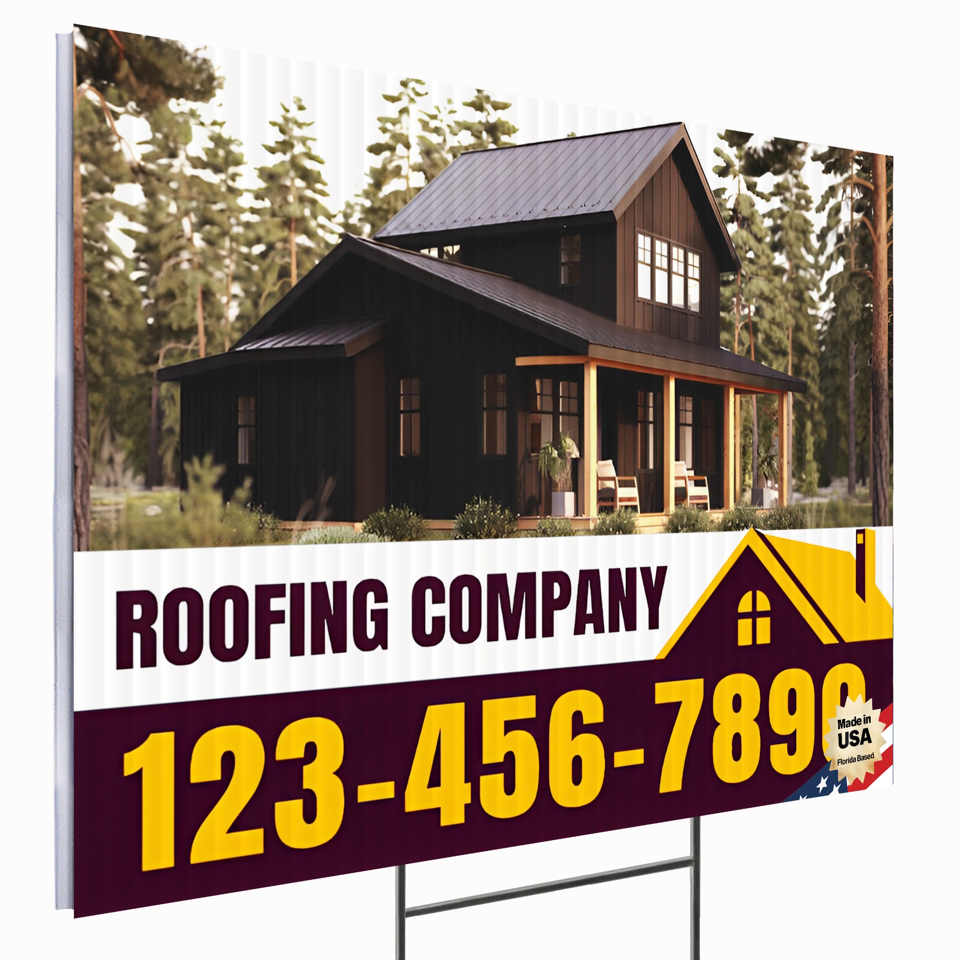 Roofing Services Yard Sign Design 3 -  BFS-RS-24x18-DS-D3-BFS-RS-24x18-SS-D3