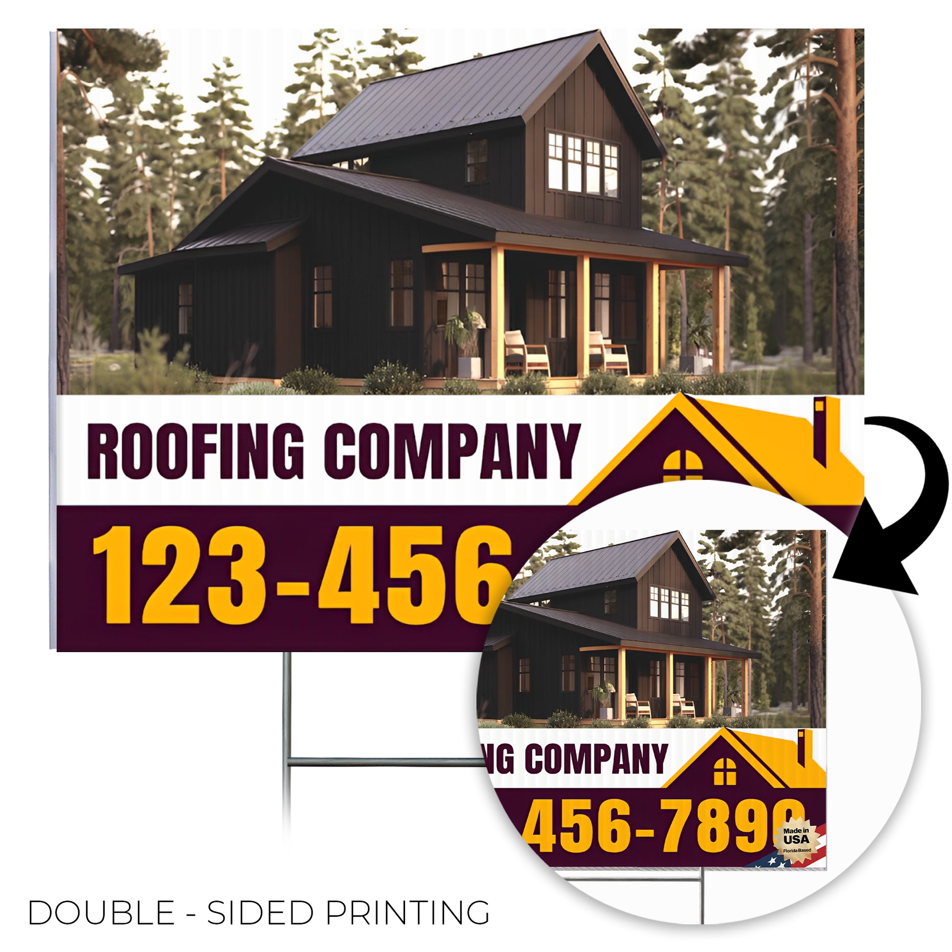 Roofing Services Yard Sign Design 3 -  BFS-RS-24x18-DS-D3-BFS-RS-24x18-SS-D3