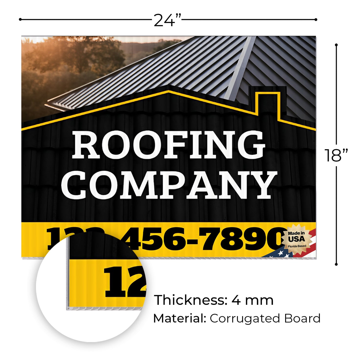 Roofing Services Yard Sign Design 4 -  BFS-RS-24x18-DS-D4-BFS-RS-24x18-SS-D4
