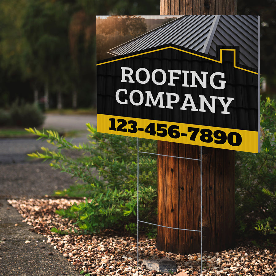 Roofing Services Yard Sign Design 4 -  BFS-RS-24x18-DS-D4-BFS-RS-24x18-SS-D4
