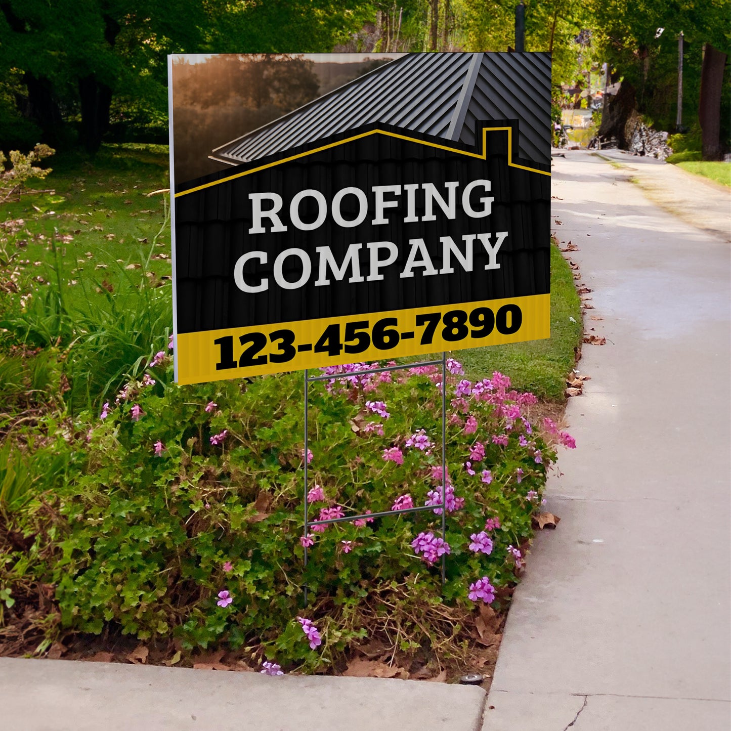 Roofing Services Yard Sign Design 4 -  BFS-RS-24x18-DS-D4-BFS-RS-24x18-SS-D4