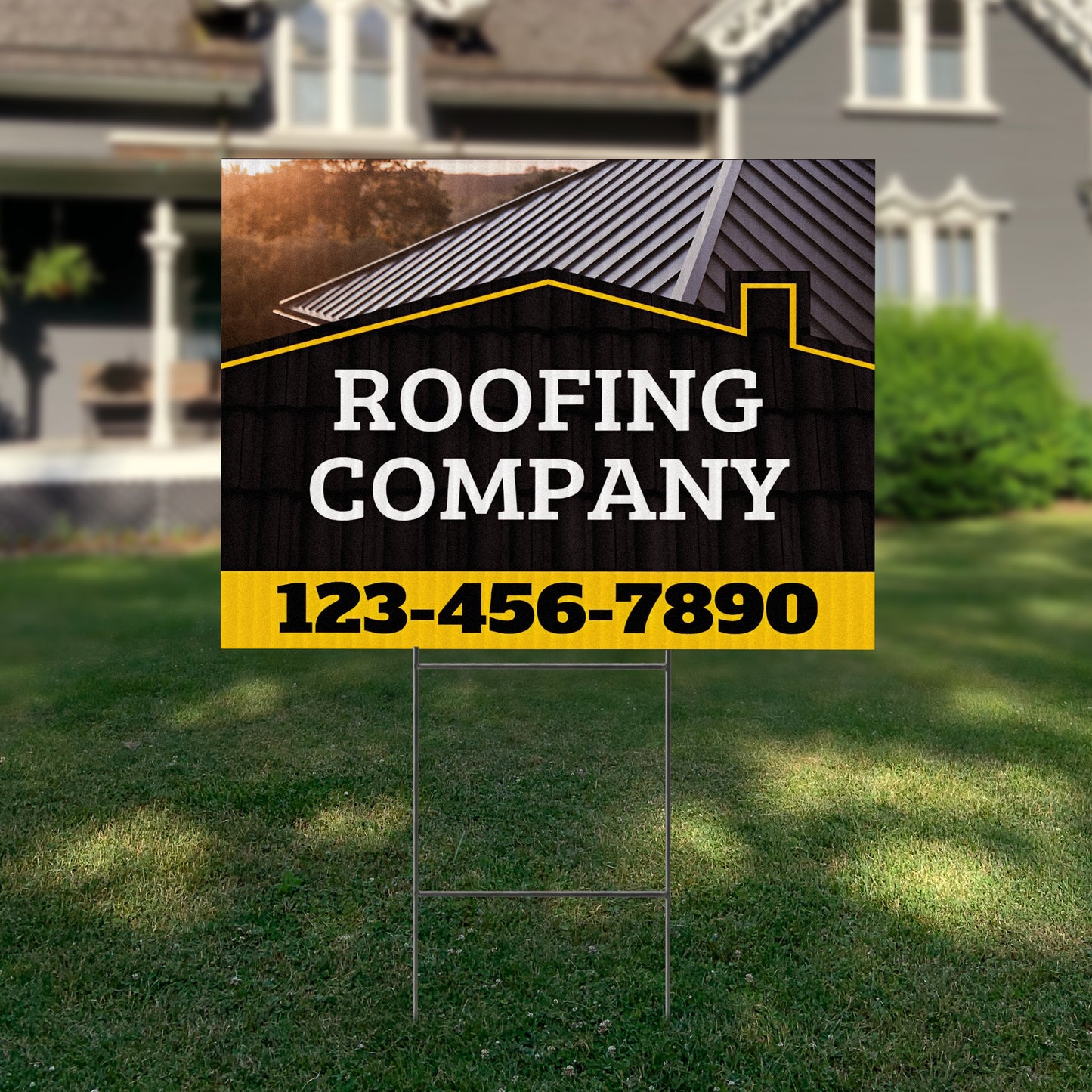 Roofing Services Yard Sign Design 4 -  BFS-RS-24x18-DS-D4-BFS-RS-24x18-SS-D4