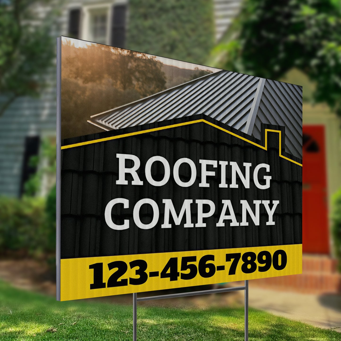 Roofing Services Yard Sign Design 4 -  BFS-RS-24x18-DS-D4-BFS-RS-24x18-SS-D4