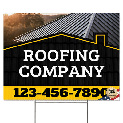 Roofing Services Yard Sign Design 4 -  BFS-RS-24x18-DS-D4-BFS-RS-24x18-SS-D4