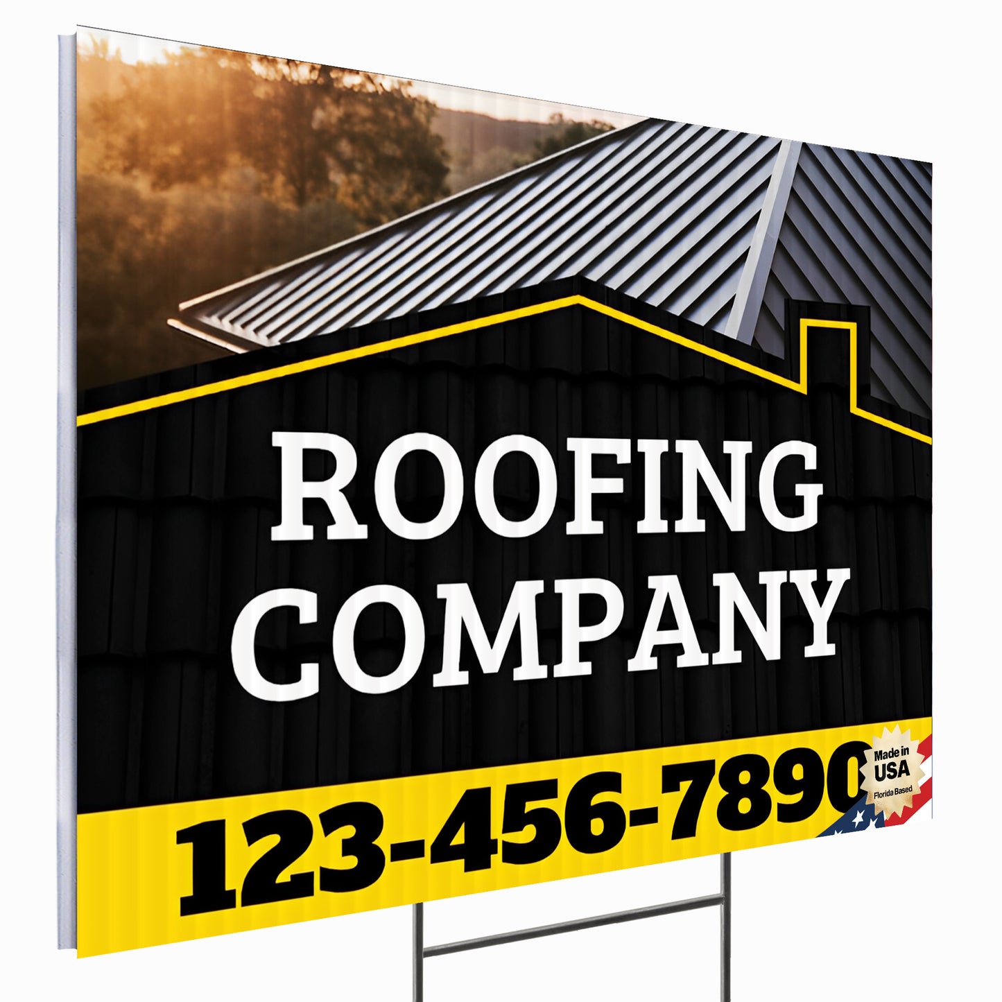 Roofing Services Yard Sign Design 4 -  BFS-RS-24x18-DS-D4-BFS-RS-24x18-SS-D4
