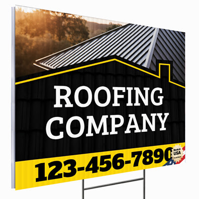 Roofing Services Yard Sign Design 4 -  BFS-RS-24x18-DS-D4-BFS-RS-24x18-SS-D4