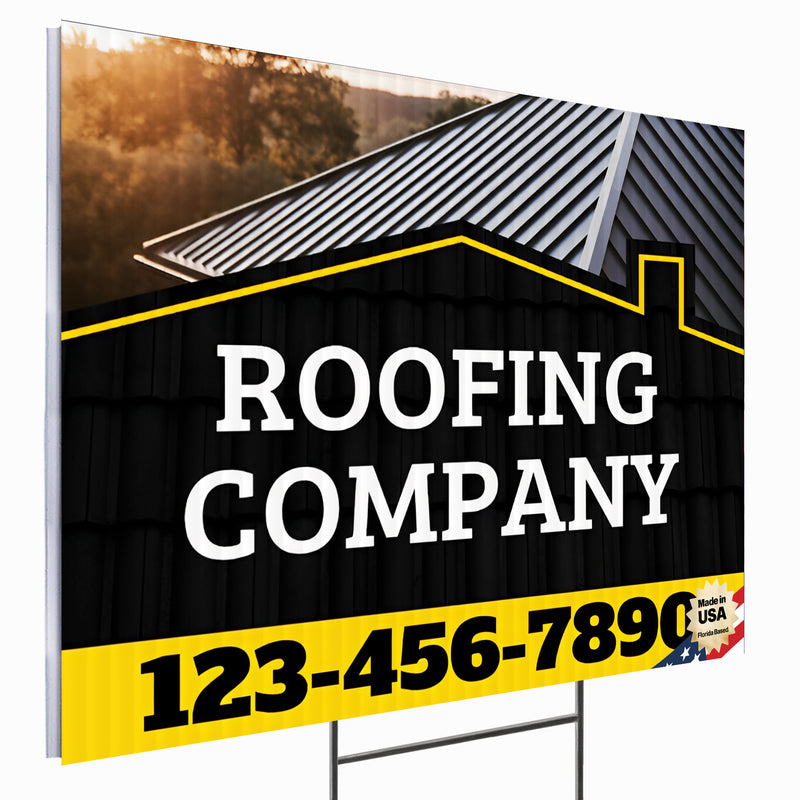 Roofing Services Yard Sign Design 4 -  BFS-RS-24x18-DS-D4-BFS-RS-24x18-SS-D4