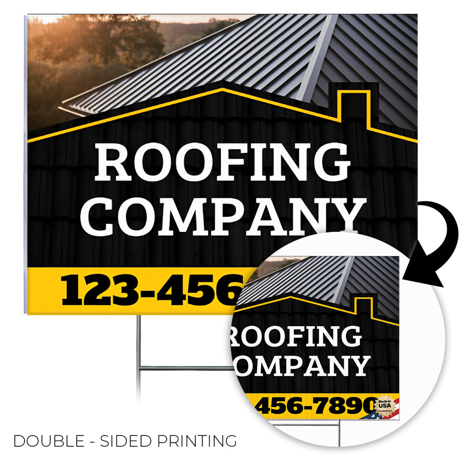 Roofing Services Yard Sign Design 4 -  BFS-RS-24x18-DS-D4-BFS-RS-24x18-SS-D4