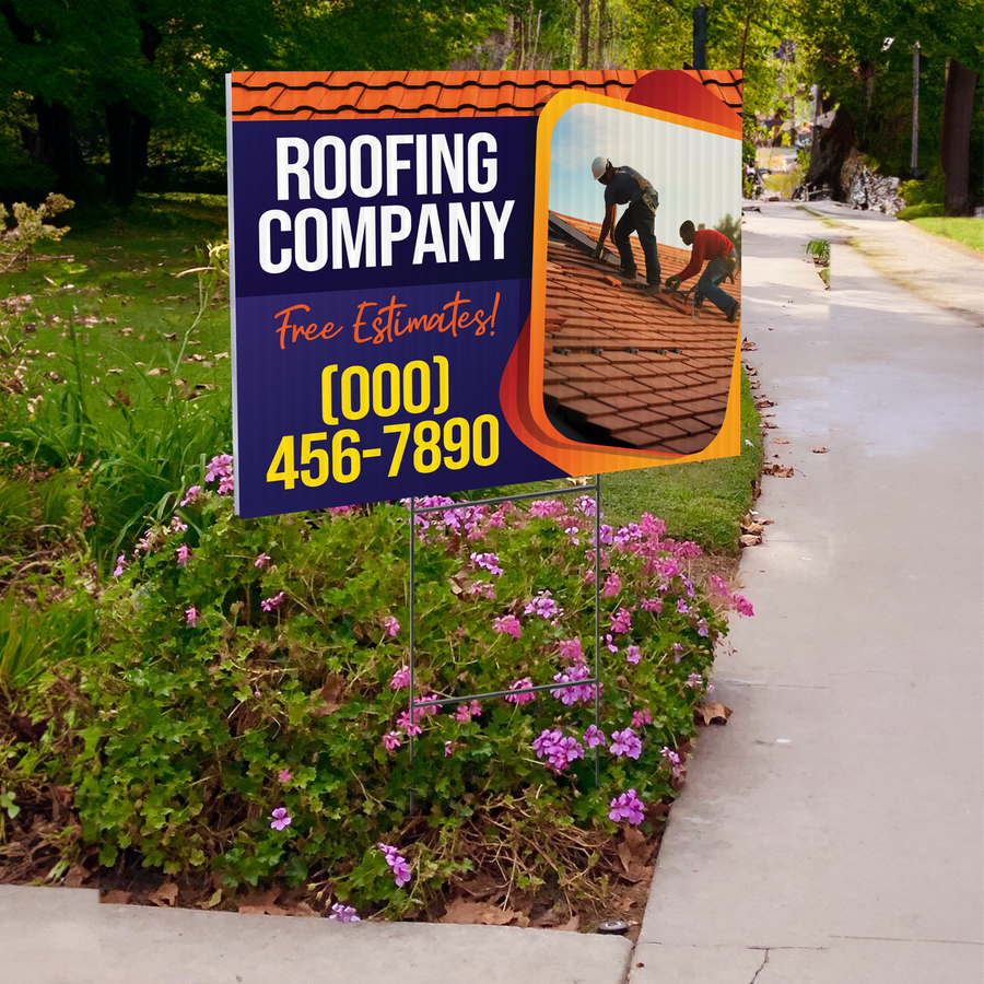 Roofing Services Yard Sign Design 7 -  BFS-RS-24x18-DS-D7-BFS-RS-24x18-SS-D7
