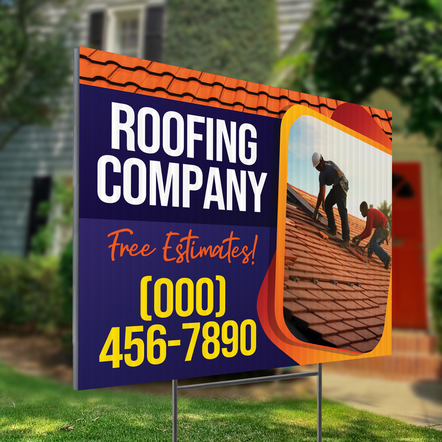 Roofing Services Yard Sign Design 7 -  BFS-RS-24x18-DS-D7-BFS-RS-24x18-SS-D7