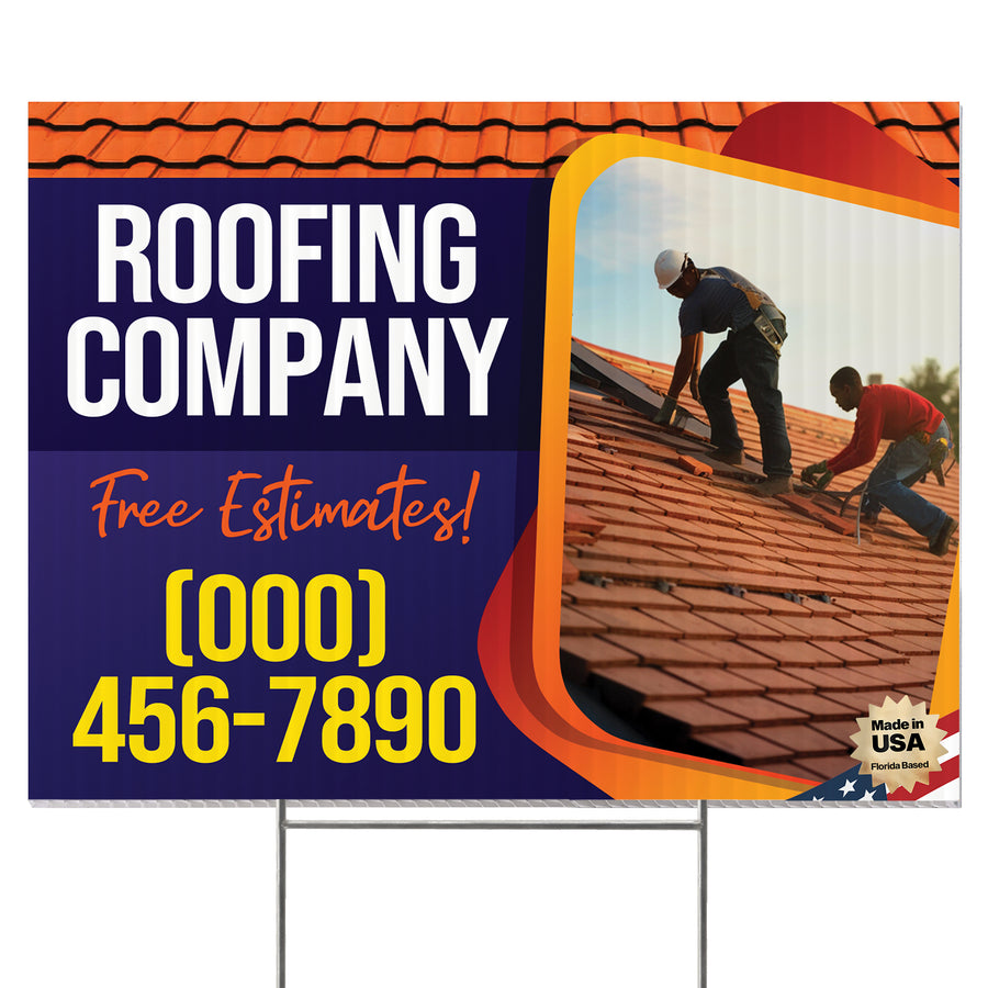Roofing Services Yard Sign Design 7 -  BFS-RS-24x18-DS-D7-BFS-RS-24x18-SS-D7