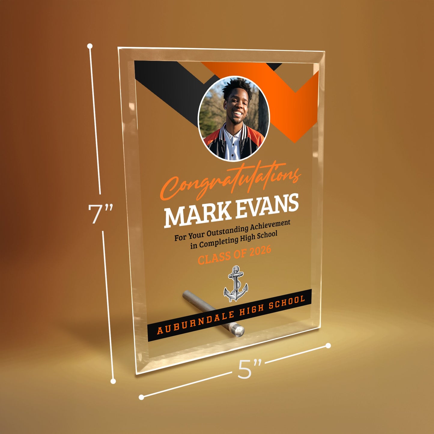 Sarasota High School Glass Plaque Design 1
