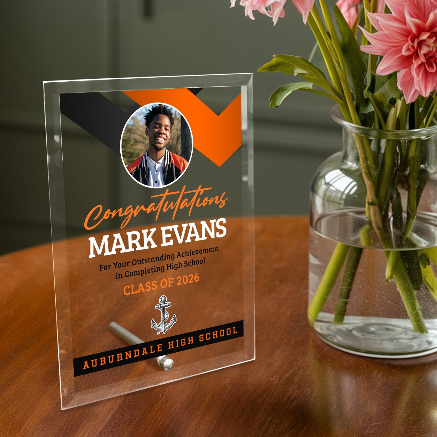 Sarasota High School Glass Plaque Design 1