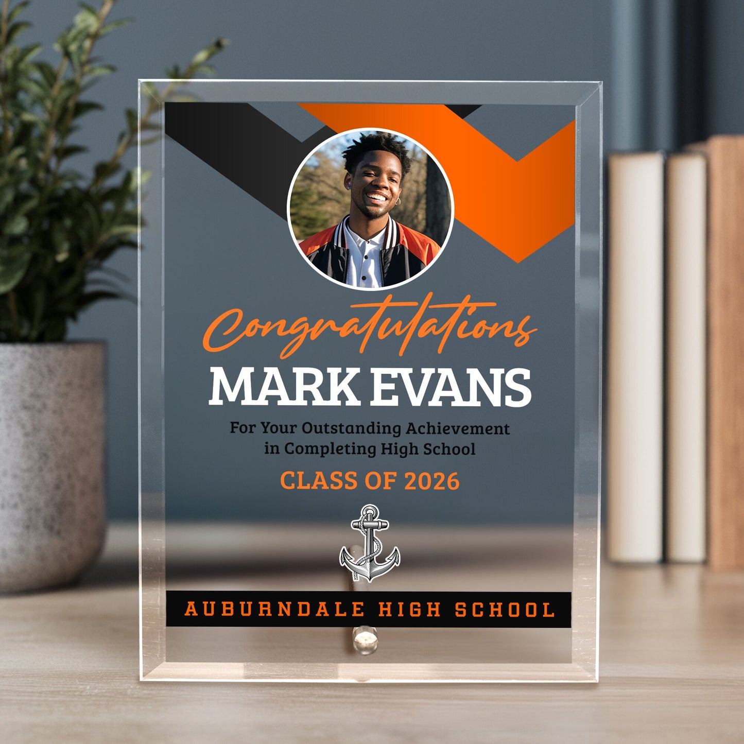 Sarasota High School Glass Plaque Design 1